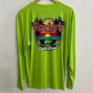 Sport Tek Rocky Laid Back Men's Long-Sleeve Shirt - Lime Green Size L